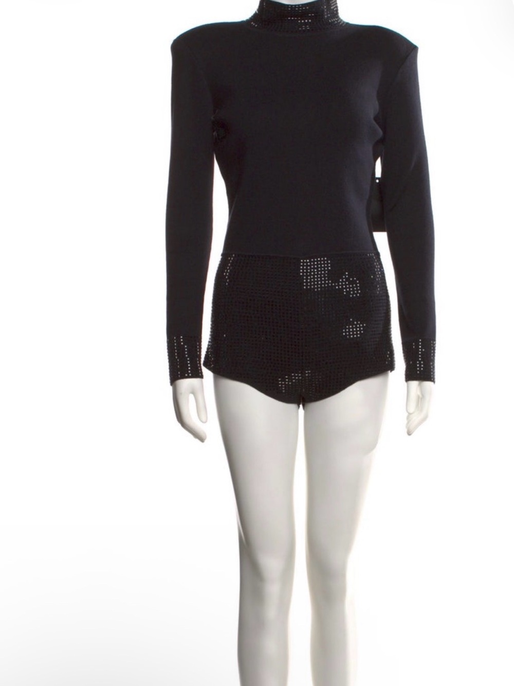 Retrofete Black Embellished High-Waist Bike Shorts